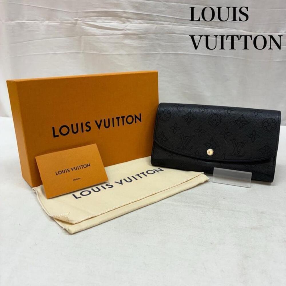 Louis Vuitton Portefeuille Iris Monogram Mahina Calf Leather Wallet Noir Black